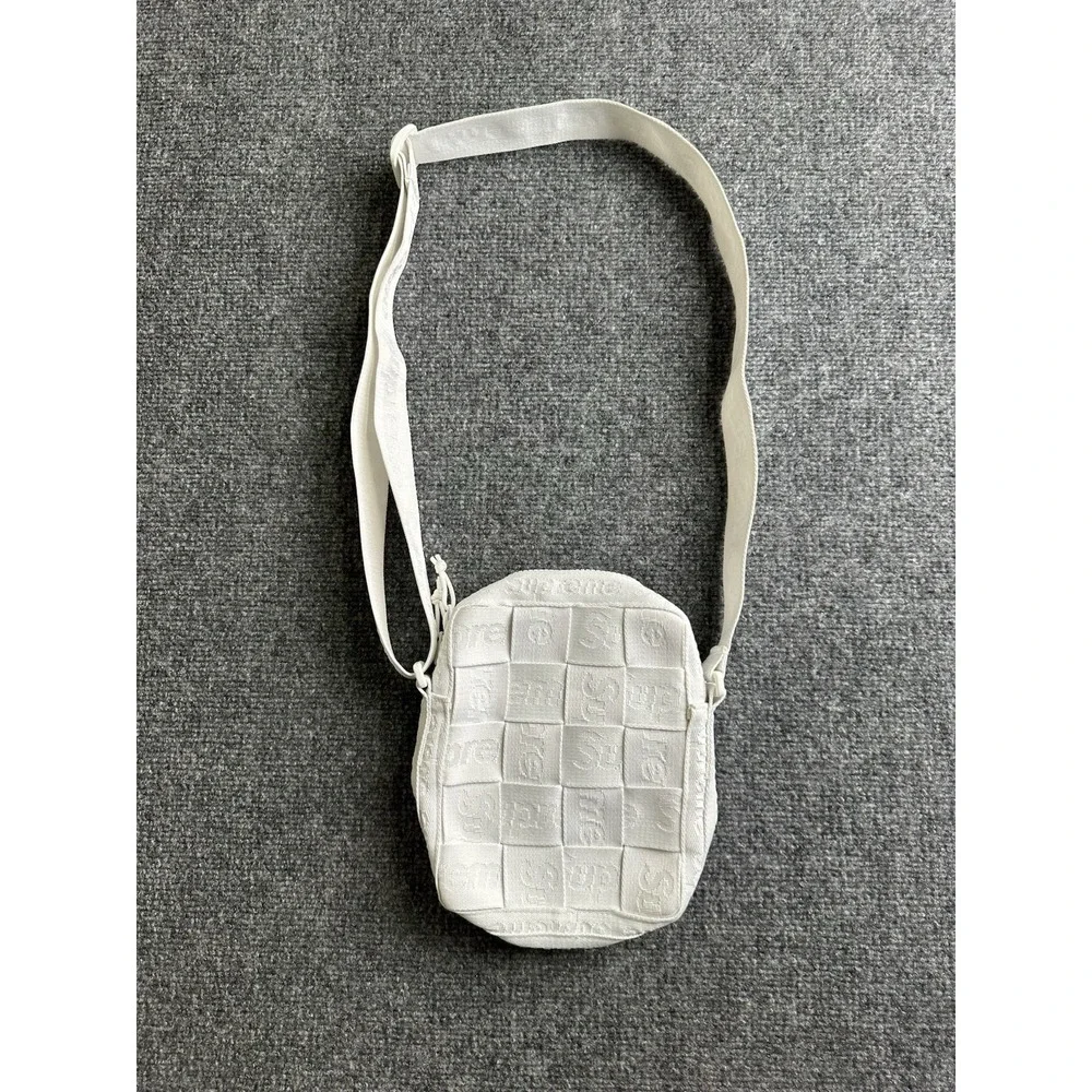 Supreme SS23 Woven Shoulder Bag White Jacquard Crossbody, Size One Size